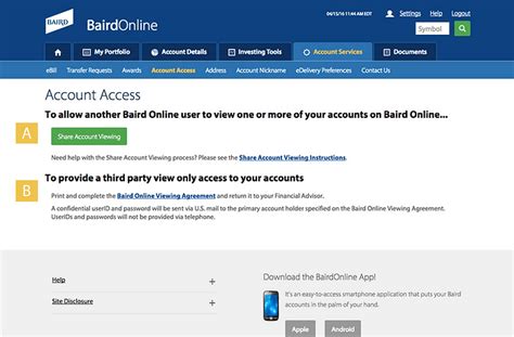 rwbaird online login|robert w baird online.